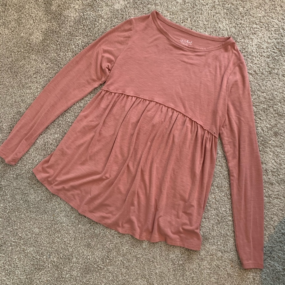 Isabel maternity pink peplum top - XS
